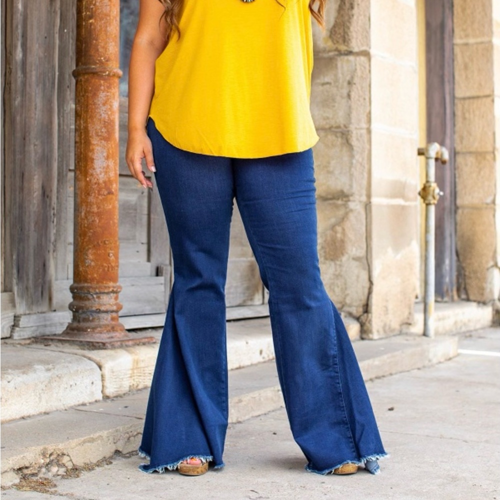 Lucky & Blessed Dark Blue Flare Jeans